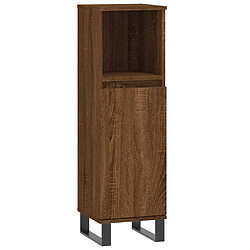 vidaXL Armoire de bain chêne marron 30x30x100 cm bois d'ingénierie