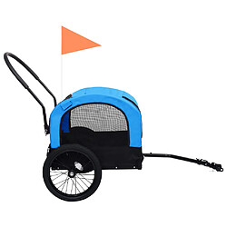 Avis vidaXL Remorque de vélo pour chiens et poussette 2-en-1 bleu et noir