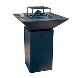 GRILL CHIC PACK PRINTEMPS Braséro barbecue Le Cévenol 74x74x90 cm à DOUBLE CUVE alu gris anthracite