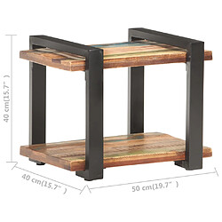 vidaXL Table de chevet 50x40x40 cm Bois de récupération massif pas cher