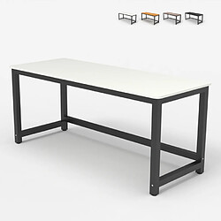 OFFICE24 Bureau rectangulaire 160x70cm métal design noir Bridgeblack 160 | Couleur: Blanc