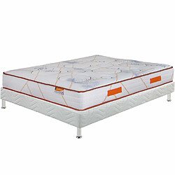 Ebac Matelas + sommier tapissier 160x200 Ressorts - Charline - Soutien medium