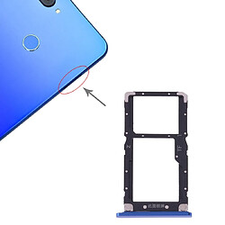 Wewoo Tiroir de Carte SIM Plateau pour SIM + SIM / Micro SD Xiaomi Mi 8 Lite Bleu 