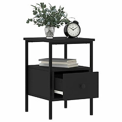 Maison Chic Lot de 2 Tables de chevet,Table de nuit,Table d'appoint pour salon noir 34x36x50 cm bois d’ingénierie -MN32622 pas cher