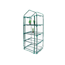 Serre PVC/Acier Gardiun Leaf II 4 Étagères 69x49x160 cm Vert avec Porte à Fermeture Éclair