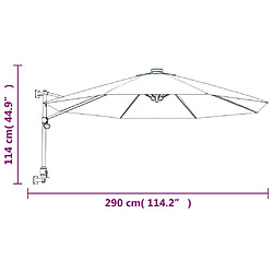 vidaXL Parasol mural avec LED bleu mer 290 cm pas cher