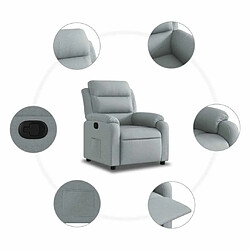 Maison Chic Fauteuil Relax pour salon, Fauteuil inclinable Gris clair Tissu -GKD60920 pas cher