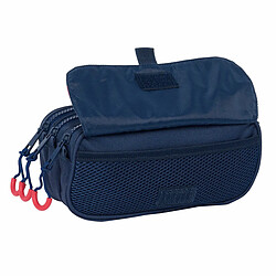 Trousse Fourre-Tout Triple Benetton Italy Blue marine 21,5 x 10 x 8 cm