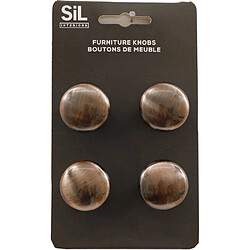 Sil Ensemble de 4 boutons de meuble en alu bronze.