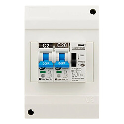 Coffret chauffe-eau + 1 disj. 2A+ 1 disj. 20A + 1 contacteur Jour/Nuit - Zenitech