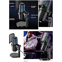 NEDIS Microphone Streaming USB Music Gaming CARDÏODE Podcasting Voix-off et instruments de musique avec filtre anti-pop