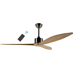 Bimar Ventilateur de plafond Bora - Réglable, fiable - Argent, Marron en Métal, plastique, 152x42x152 cm 