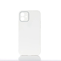 WE Coque de protection GLASS APPLE IPHONE 12 Blanc: Effet vernis contour mat anti-chocs anti-rayures - rigide