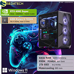 Sedatech PC Gamer Pro • AMD Ryzen 9 7950X • RTX4080 Super • 64 Go DDR5 • 2To SSD M.2 • Windows 11