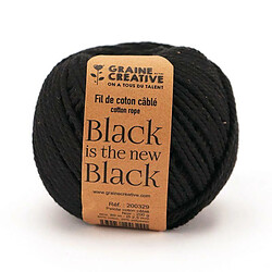 Graines Creatives Coton pour macramé ø 2,5 mm x 80 m - noir