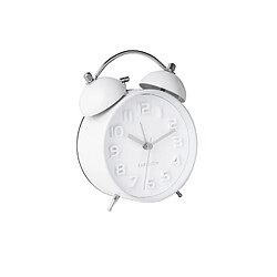 Karlsson Horloge réveil rétro Mr. White - Diam. 11 cm - Blanc