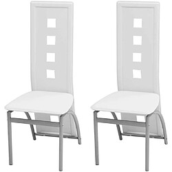 Maison Chic Lot de 2 Chaises à manger modernes,Chaises à dîner blanc similicuir -MN89876