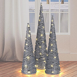 Avis Sapin de Noël brillant cône décoratif argent Décoration de Noël Noël 40 LED 78 cm