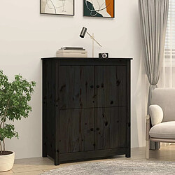 Maison Chic Buffet,Meuble de Rangement,commode pour salon,Cuisine Noir 83x41,5x100 cm Bois massif de pin -MN21987