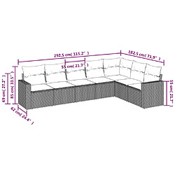 Acheter vidaXL Salon de jardin avec coussins 7 pcs marron résine tressée