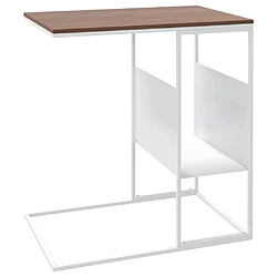 Acheter vidaXL Table d'appoint Blanc 55x36x59,5 cm Bois d'ingénierie