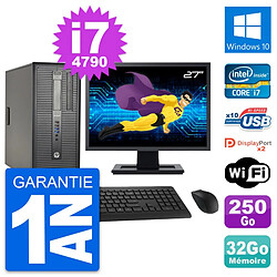 PC Tour HP 600 G1 Ecran 27" Intel i7-4790 RAM 32Go Disque 250Go Windows 10 Wifi · Occasion 