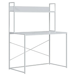 Maison Chic Bureau d'ordinateur solide,Table de travail Blanc 110x60x138 cm Aggloméré -GKD24493