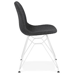 Avis Alterego Chaise design 'DECLIK' gris foncé avec pieds en métal blanc