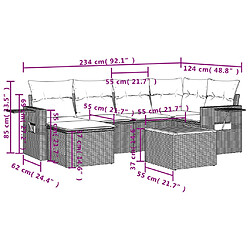 Acheter vidaXL Salon de jardin avec coussins 7pcs mélange beige résine tressée