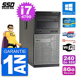 PC Tour Dell 7020 Intel Core i7-4790 RAM 8Go SSD 240Go Windows 10 Wifi · Occasion 