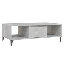 vidaXL Table basse gris béton 103,5x60x35 cm bois d'ingénierie