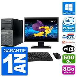 PC Tour Dell 790 MT Ecran 27" Intel G630 RAM 8Go Disque 500Go Windows 10 Wifi - Occasion