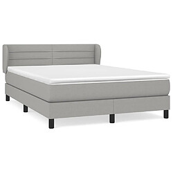 vidaXL Sommier à lattes de lit avec matelas Gris clair 140x190cm Tissu