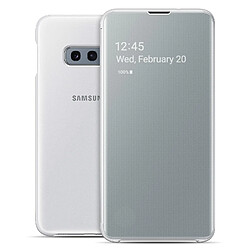 Samsung Etui Galaxy S10e Housse Clear View Tactile Rabat Translucide Original Blanc