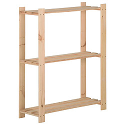 vidaXL Étagère de stockage 3 niveaux 60x28,5x90 cm Bois de pin massif