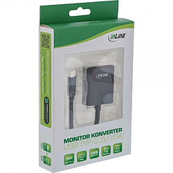 Alpexe Convertisseur d'affichage USB InLine®, USB Type-C mâle vers VGA femelle (mode alternatif DP), noir, 0,2 m