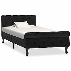 Maison Chic Lit adulte - Lit simple Cadre de lit,Structure du lit Contemporain Noir Velours 90 x 200 cm -MN41551