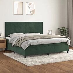 Maison Chic Lit Adulte - Lit simple Lit à sommier tapissier et matelas moelleux - Meuble de Chambre - Vert foncé 200x200cm Velours -MN17019