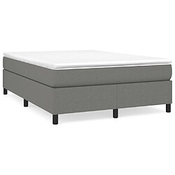 vidaXL Sommier à lattes de lit avec matelas Gris foncé 140x200cm Tissu