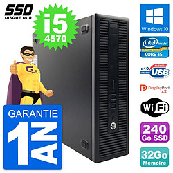 PC HP ProDesk 600 G1 SFF Intel Core i5-4570 RAM 32Go SSD 240Go Windows 10 Wifi · Occasion 