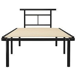 Avis Maison Chic Lit adulte - Lit simple Cadre de lit,Structure du lit Contemporain Noir Métal 90x200 cm -MN13258