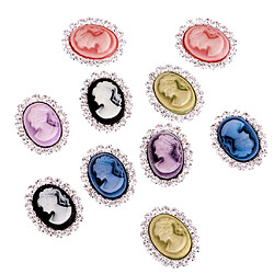 10 Pcs Mulicoloré Bouton Cabochon Dame Embellishment Charm Pendentif Loisir Créatif Femme DIY Accessoire Emblishments