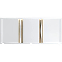 Mes Buffet 3 portes avec LED 200,5x57x87 cm chêne et blanc - MUNST 