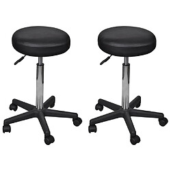 vidaXL Tabourets de bureau lot de 2 Noir 35,5x84 cm Similicuir