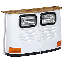 vidaXL Buffet Bois de manguier massif Forme de camion Blanc