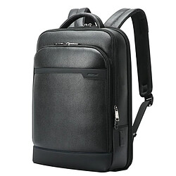 Yonis Sac À Dos Ordinateur Cuir Grande Capacité USB Sac À Dos Ordinateur Grande Capacité Cuir Véritable Avec Ports USB Type-C Noir YONIS