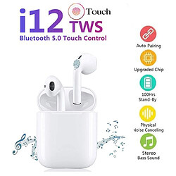 Ecouteurs TWS I12 Sans Fil Bluetooth pour iOS et Android - Blanc 