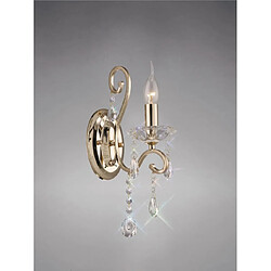 Luminaire Center Applique murale Vela avec interrupteur 1 Ampoule doré/cristal Coloris : doré Largeur en Cm : 11 Hauteur en Cm : 37 Profondeur en Cm : 23 Poids en Kilos : 0,8 Nombre d'ampoules : 1 Type d'ampoule : E14 Puissance Ma