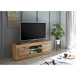 But Meuble TV CHLOE avec LED 120cm imitation chêne