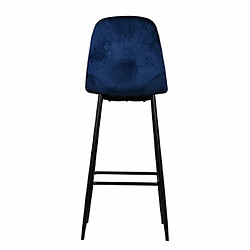 Avis Mes Lot de 4 chaises de bar H74,5 cm en velours bleu foncé - HYGGE